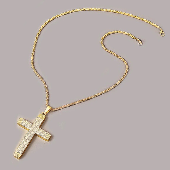 Simple Cross Hip Hop Necklace Exaggerated Pendant Necklace - Picture 6 of 10
